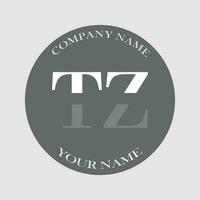 initiale tz logo lettre monogramme luxe main tiré vecteur