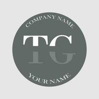 initiale tg logo lettre monogramme luxe main tiré vecteur