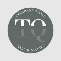 initiale tq logo lettre monogramme luxe main tiré vecteur