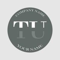 initiale tu logo lettre monogramme luxe main tiré vecteur