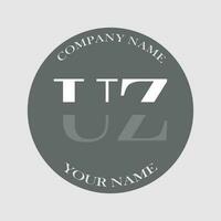 initiale uz logo lettre monogramme luxe main tiré vecteur