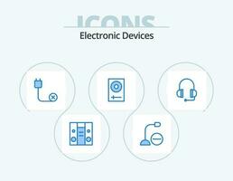 dispositifs bleu icône pack 5 icône conception. mixer. dj. des ordinateurs. dispositifs. Matériel vecteur