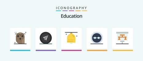 éducation plat 5 icône pack comprenant geek. œil lunettes. papier. anneau. main cloche. Créatif Icônes conception vecteur