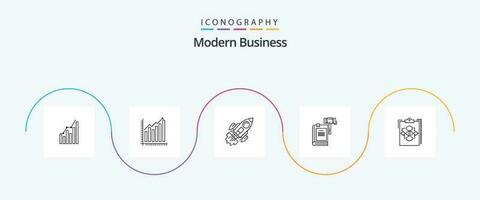 moderne affaires ligne 5 icône pack comprenant marteau. enchères. entreprise. action. vaisseau spatial vecteur