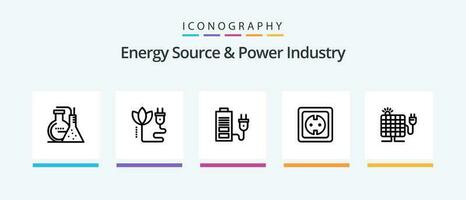 énergie la source et Puissance industrie ligne 5 icône pack comprenant l'eau. pouvoir. croissance. énergie. maison. Créatif Icônes conception vecteur