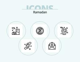 Ramadan ligne icône pack 5 icône conception. antique. musulman. musulman. mosquée. islamique vecteur