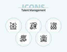 Talent la gestion ligne icône pack 5 icône conception. paramètre. dent. idée. étoile. tombes vecteur