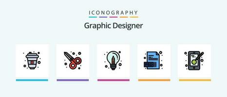 graphique designer ligne rempli 5 icône pack comprenant idée. créatif. la toile. entreprise. la toile paramètre. Créatif Icônes conception vecteur