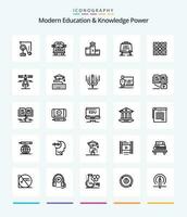 Créatif moderne éducation et connaissance Puissance 25 contour icône pack tel comme apprentissage. planche. piédestal. abc. apprenant vecteur