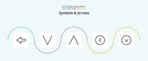 symboles et flèches ligne 5 icône pack comprenant . La Flèche. cercle vecteur
