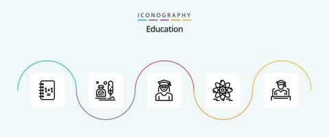 éducation ligne 5 icône pack comprenant éducation. nucléaire. éducation. femme vecteur