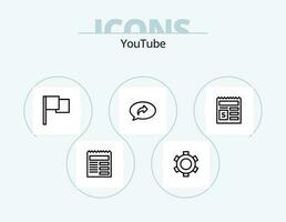 Youtube ligne icône pack 5 icône conception. document. ui. basique. basique. document vecteur