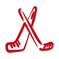 icône de style de dessin à la main des clubs de hockey vecteur