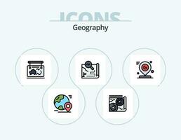 géo graphie ligne rempli icône pack 5 icône conception. carte. mobile. Google. guide. article vecteur