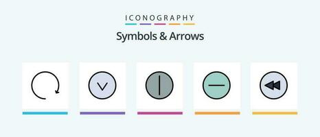 symboles et flèches ligne rempli 5 icône pack comprenant . La Flèche. refusé. Créatif Icônes conception vecteur