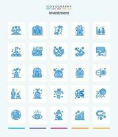 Créatif investissement 25 bleu icône pack tel comme riche. or. dos. Commencez. la finance vecteur