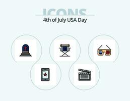 Etats-Unis ligne rempli icône pack 5 icône conception. grave. Irlande. Etats-Unis. cellule. mobile vecteur