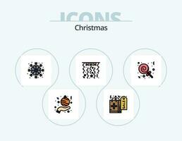 Noël ligne rempli icône pack 5 icône conception. montre. compter bas. film. tournage. surligner vecteur