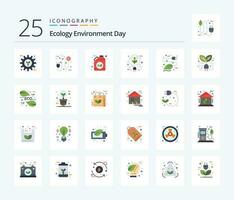 écologie 25 plat Couleur icône pack comprenant électricité. énergie. électricien. électrique. vert vecteur
