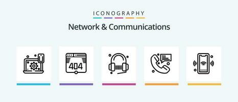 réseau et les communications ligne 5 icône pack comprenant emplacement. carte. application. roue dentée. préférence. Créatif Icônes conception vecteur