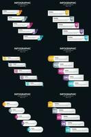 vecteur 6 infographie pack présentation modèle de diapositive 5 étapes cycle diagrammes et chronologies