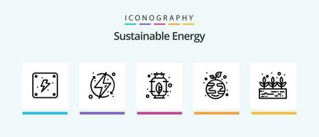 durable énergie ligne 5 icône pack comprenant éco. hydroélectricité. électricité. hydraulique. électrique. Créatif Icônes conception vecteur