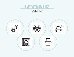 Véhicules ligne icône pack 5 icône conception. auto. Autoroute. auto. grille. construction vecteur