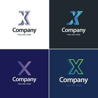 lettre x grand logo pack design création de logos modernes créatifs pour votre entreprise vecteur