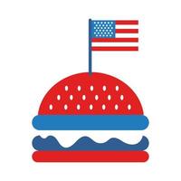 hamburger avec style plat drapeau usa vecteur