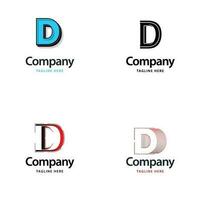 lettre d grand logo pack design création de logos modernes créatifs pour votre entreprise vecteur