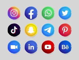 bouton de médias sociaux vecteur