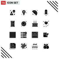 16 Créatif Icônes moderne panneaux et symboles de lune outil gujjia taille crayon microphone modifiable vecteur conception éléments