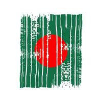 bangladesh drapeau avec brosse coups vecteur illustration, bangladesh drapeau brosse vecteur