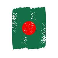 bangladesh drapeau avec brosse coups vecteur illustration, bangladesh drapeau brosse vecteur