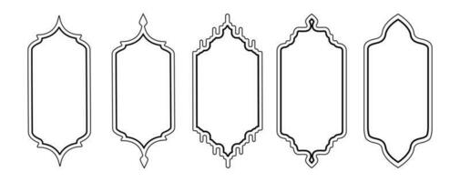 islamique cadres forme de une fenêtre ou porte cambre. arabe Cadre ensemble. vecteur illustration.