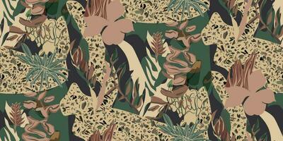 exotique jungle les plantes sans couture modèle impressions, abstrait fleurs, vecteur graphique. parfait pour mode, textile, et artistique projets collection de moderne Créatif des illustrations dessins