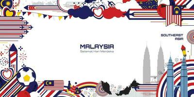 content indépendance journée de Malaisie, illustration Contexte conception, pays thème vecteur