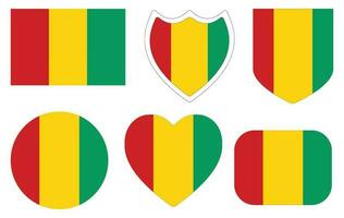 Guinée drapeau ensemble. drapeau de Guinée conception forme ensemble. vecteur