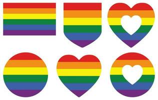 gay fierté drapeau dans forme ensemble. traditionnel symbole pour le tout lgbtq communauté et gay Hommes. vecteur