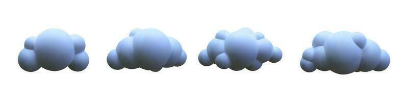 3d réaliste des nuages collection. vecteur illustration