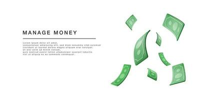 3d réaliste vert Etats-Unis argent facture avec dollar signe isolé sur blanc Contexte. affaires et la finance concept. vecteur illustration