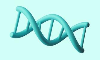 3d réaliste médical spirale génétique ADN isolé dans bleu Contexte. bannière pour moléculaire chimie, la physique science, biochimie dans dessin animé style. vecteur illustration