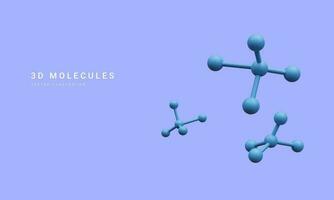 3d réaliste abstrait molécules isolé sur Contexte. scientifique bannière pour médecine, la biologie, chimie et science concept dans dessin animé style. vecteur illustration