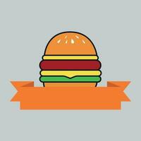 modèle vectoriel de conception de logo de hamburger, logo de restauration rapide, illustration de conception minimale moderne à plat de badge.