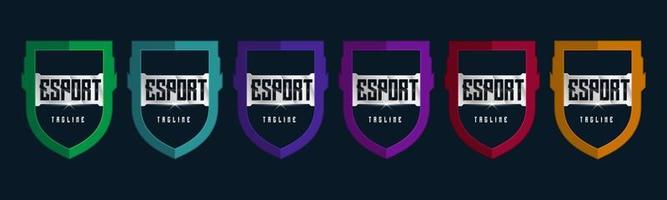 modèle d'icônes de conception d'insigne de logo de bouclier d'esports vecteur