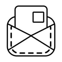icône de style de ligne de courrier enveloppe vecteur