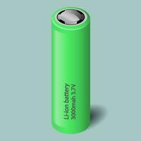 vert li-ion batterie avec une inscription vecteur
