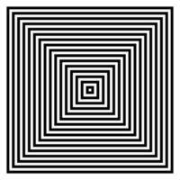 3d noir et blanc optique illusion branché style carré spirale. op art carré ornement vecteur illustration.