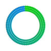 vert et bleu à pois spirale cercle Cadre isolé sur blanc Contexte. circulaire tourbillon modèle points vecteur illustration. points emblème frontière conception.