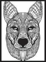 chien mandala coloration pages vecteur